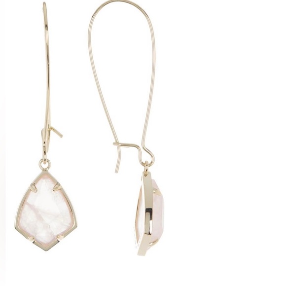 Kendra Scott Carrine Drop Earrings ✨ Rose Quartz | Gold - Picture 3 of 6